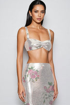 Orinthia Floral Sequin High Waist Maxi Dress