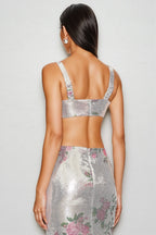 Orinthia Floral Sequin High Waist Maxi Dress
