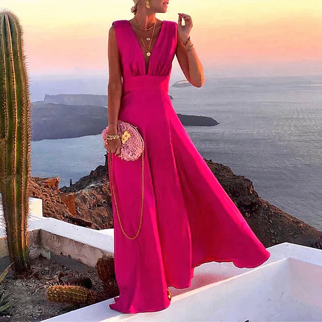 Elena Effortless Sleeveless Summer Dress Statement Occasion Edit