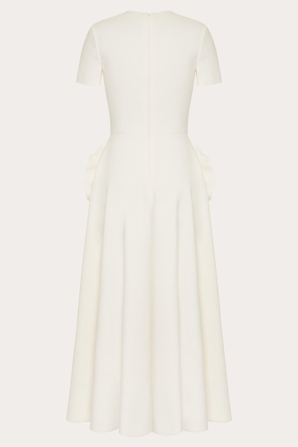 Micaela Minimalist Short Sleeved Midi Dress with Floral Statement Occasion Edit