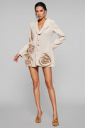 Eowyne Long Sleeve Button Up Flower Blazer