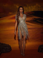 Crystal Fringe Mini Dress
