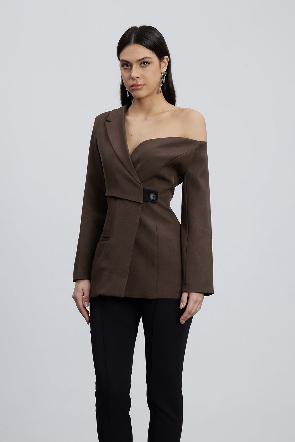 Caner Asymmetric One Shouder Blazer