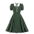 Embroidered Carnevale Retro Short Sleeve Swing Beach New Sailor Collar Women's Dress