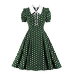 Embroidered Carnevale Retro Short Sleeve Swing Beach New Sailor Collar Women's Dress