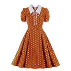 Embroidered Carnevale Retro Short Sleeve Swing Beach New Sailor Collar Women's Dress