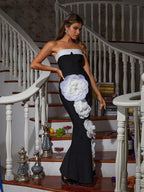 Flower Embellished Bandage Maxi Dress
