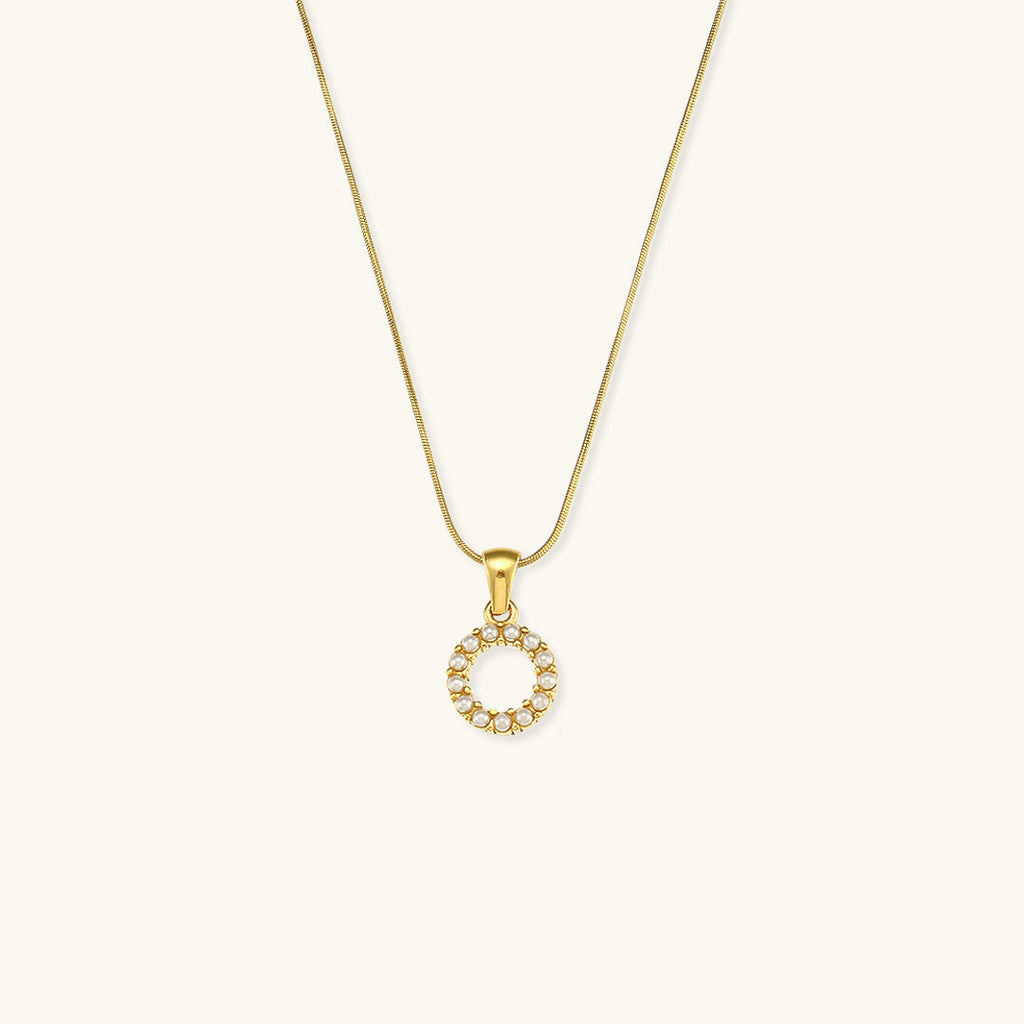 Celeste - Gold Pearl Letter Necklace
