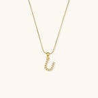 Celeste - Gold Pearl Letter Necklace