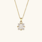Celeste Gold Princess Cut Necklace