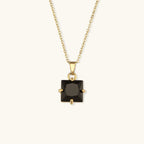 Celeste Gold Princess Cut Necklace
