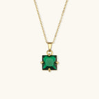 Celeste Gold Princess Cut Necklace