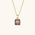 Celeste Gold Princess Cut Necklace