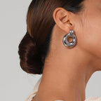 Celeste Silver Loop Earrings