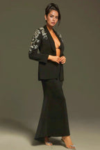 Quinen Long Sleeve Rhinestone Blazer Set