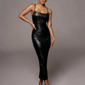 Chic Shiny Evening Luxury Bodycon Maxi Wrap Hip Gowns Dress