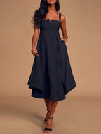 Chic Empire Waist Strap Midi Dress
