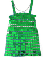 Christina Chainmail Split Green Mini Dress