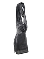 Glitter Plunge Hooded Dress