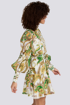 Xiomara Premium Mini Dress with Balloon Sleeves and Ruffles Chic Silhouette Collection