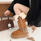 Classic Versatile Ladies Snow Boots 2024 Winter New Comfortable and Warm Women's Midcalf Boots Botas Altas Plataforma Mujer