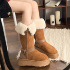Classic Versatile Ladies Snow Boots 2024 Winter New Comfortable and Warm Women's Midcalf Boots Botas Altas Plataforma Mujer