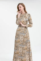 DressBetty - 2024 Summer Clearance Sale Printed Acetate Satin Fabric Long Dress Maxi Dress