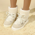 Coldproof Lace Up Waterproof Antislip Fashion Short Snow Boot