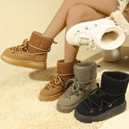 Coldproof Lace Up Waterproof Antislip Fashion Short Snow Boot