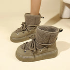 Coldproof Lace Up Waterproof Antislip Fashion Short Snow Boot