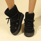 Coldproof Lace Up Waterproof Antislip Fashion Short Snow Boot