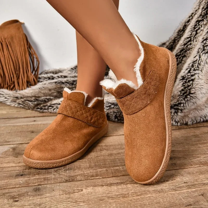 Comfortable and Warm Plush Women Shoes 2024 Casual Retro Women's Short Boots Antislip and Wearresistant Fashionable Snow Boots