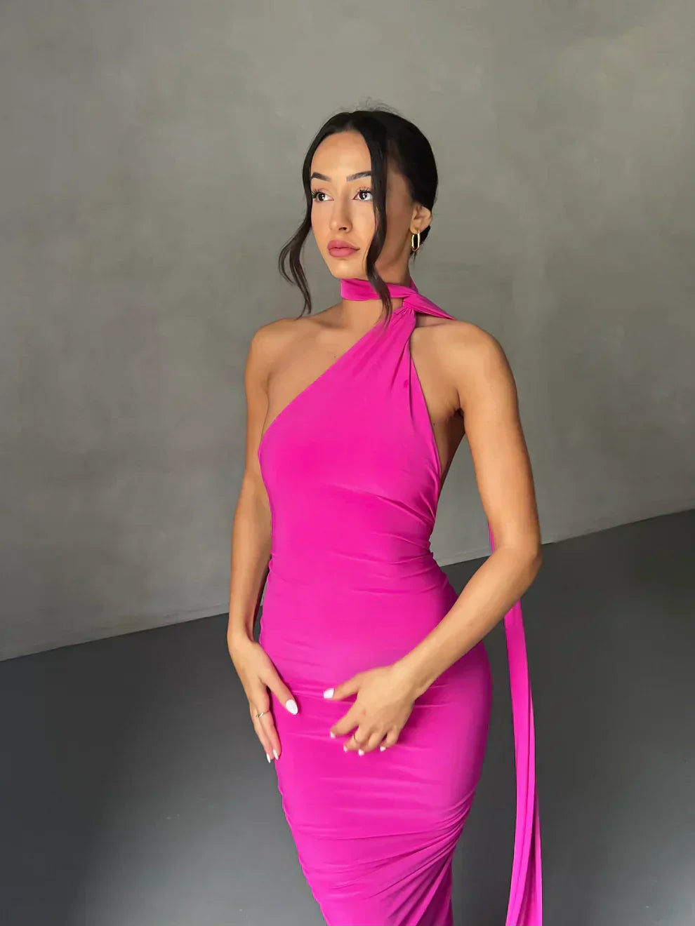 Felina - One Shoulder Cut - Out Maxi Dress