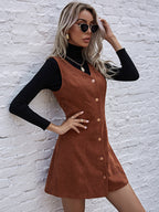 Cord Overall A line Dress