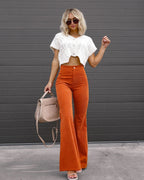 Corduroy Stretchy Straight Pants