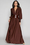 Alma Brown Long Sleeve Maxi Dress