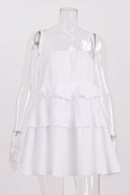 Cotton Tie straps Tiered Cami Babydoll Dress
