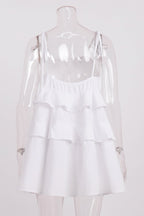 Cotton Tie-straps Tiered Cami Babydoll Dress