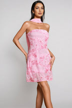 Corviel Floral Sequin Scarf Mini Dress