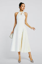 Eira Pressure Pleated Waisted Maxi Dress