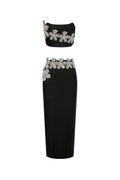 Flowers With Diamonds Bandage Two-Piece Set