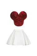 Flower Strapless Waist Mini Dress