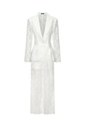Deep-V Long Sleeves Lace Two-Piece Set