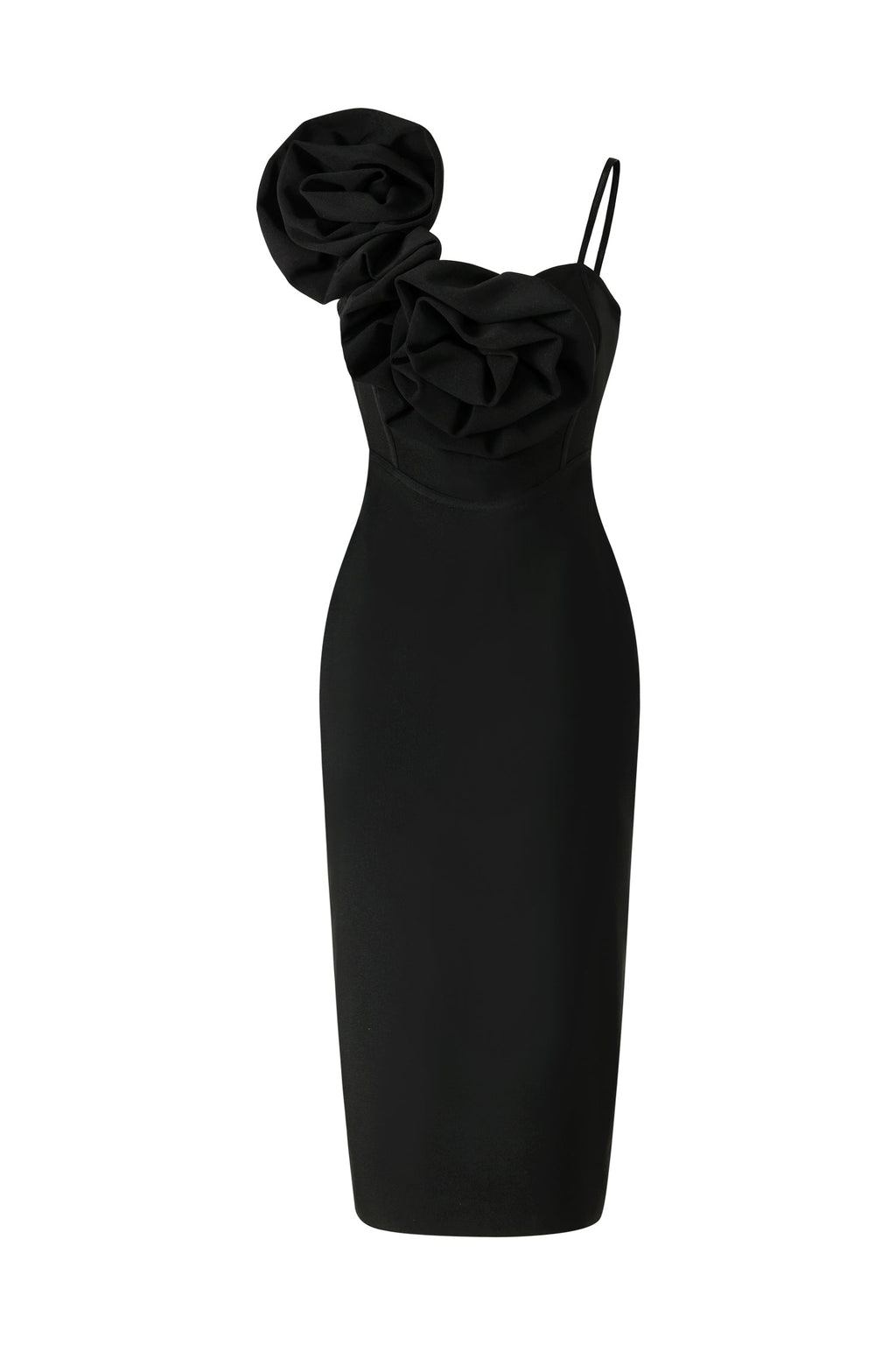 Halter Flowers Bandage Midi Dress