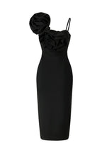 Halter Flowers Bandage Midi Dress