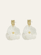 Golden Floral Dangle Earrings