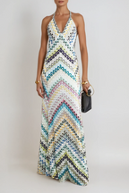 Daouda Spaghetti Backless Maxi Dress In Green