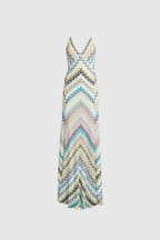 Daouda Spaghetti Backless Maxi Dress In Green