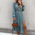 Petra Timeless Floral Print Slit Dress Designer Edit