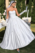 Karmen White Plunge Bow Maxi Dress